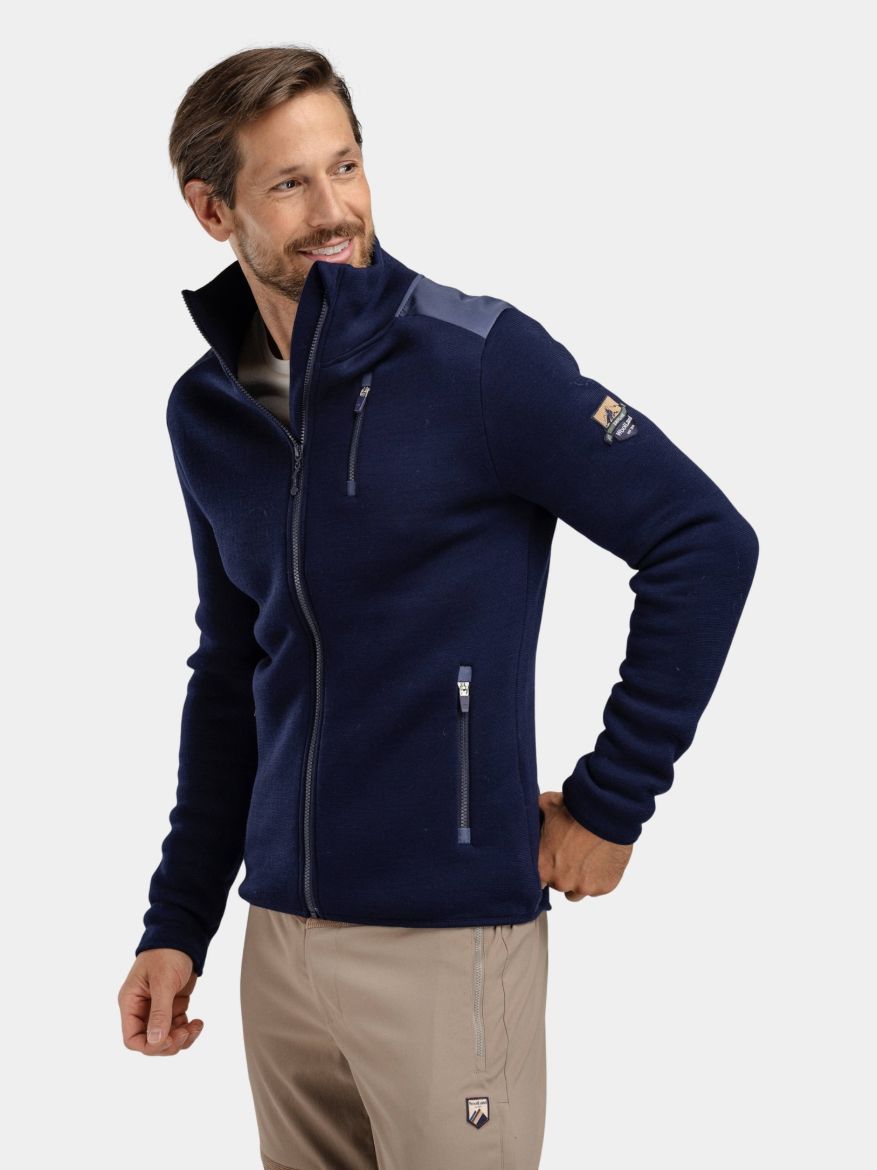 Bilde av WoolLand Sogndal Men Fleece Jacket Blue Ink